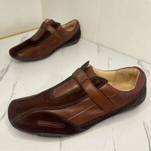 NATURALIZER CARLO Brown Leather Comfort Oxford Flats Women's Size 10 Wide Width